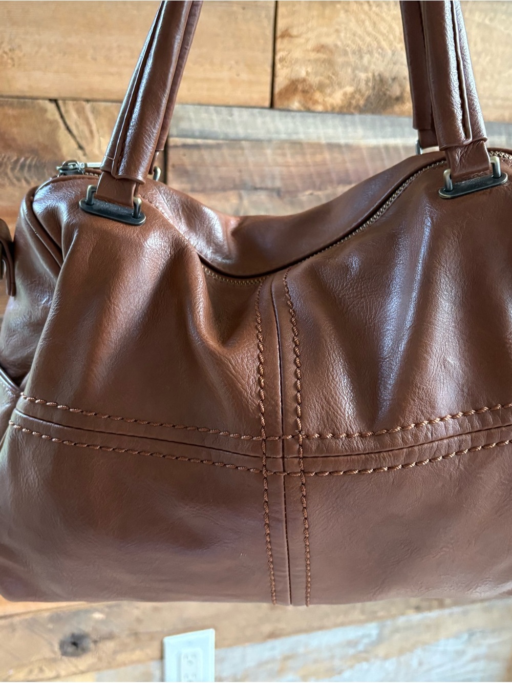 Antik Kraft Chestnut Brown Leather Shoulder Bag - Picture 5 of 10